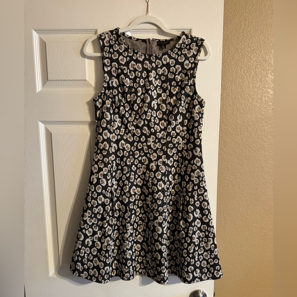 Current Air Black, White & Gold Leopard Print Dress